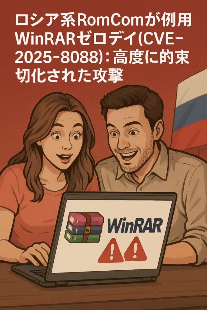 ロシア系RomComがWinRARゼロデイ（CVE-2025-8088）を悪用：高度に標的化された攻撃が確認