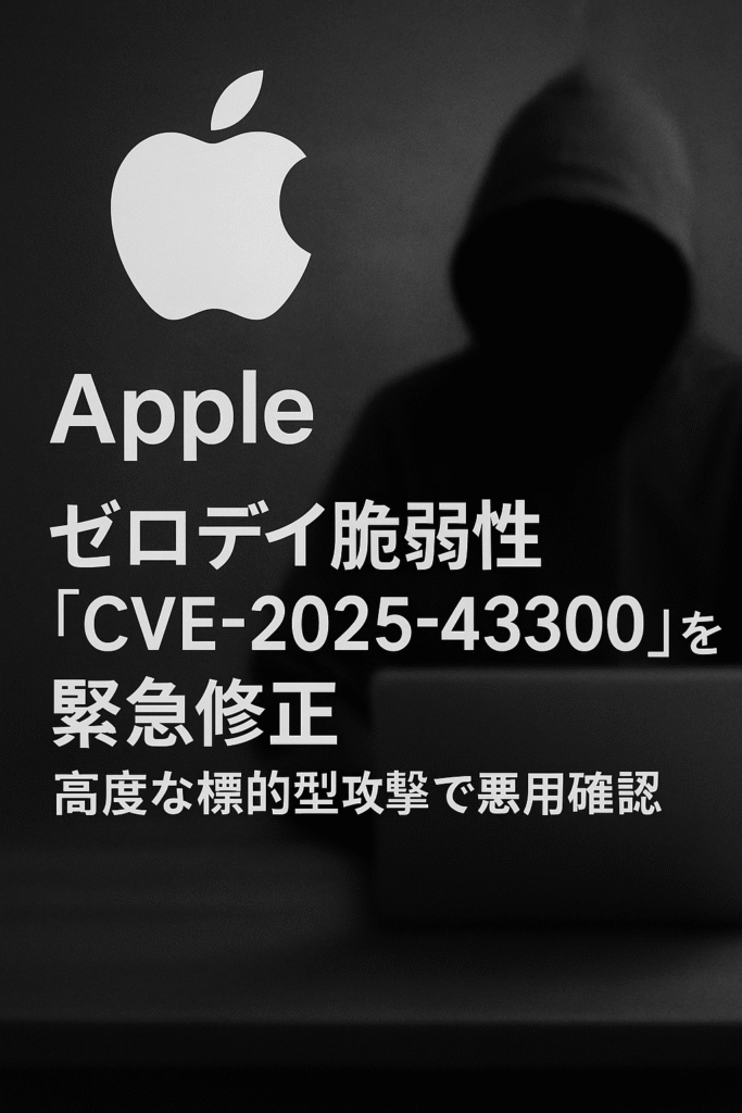 Apple、ゼロデイ脆弱性「CVE-2025-43300」を緊急修正 ― 高度な標的型攻撃で悪用確認