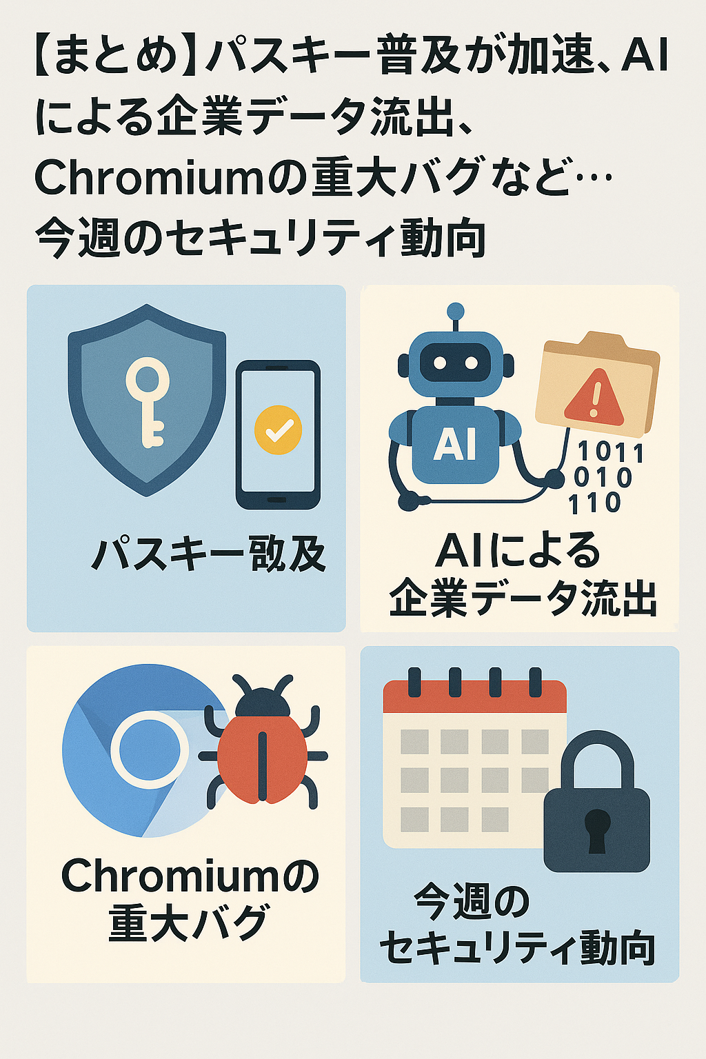 【まとめ】パスキー普及が加速、AIによる企業データ流出、Chromiumの重大バグなど…今週のセキュリティ動向 コンテンツ開始