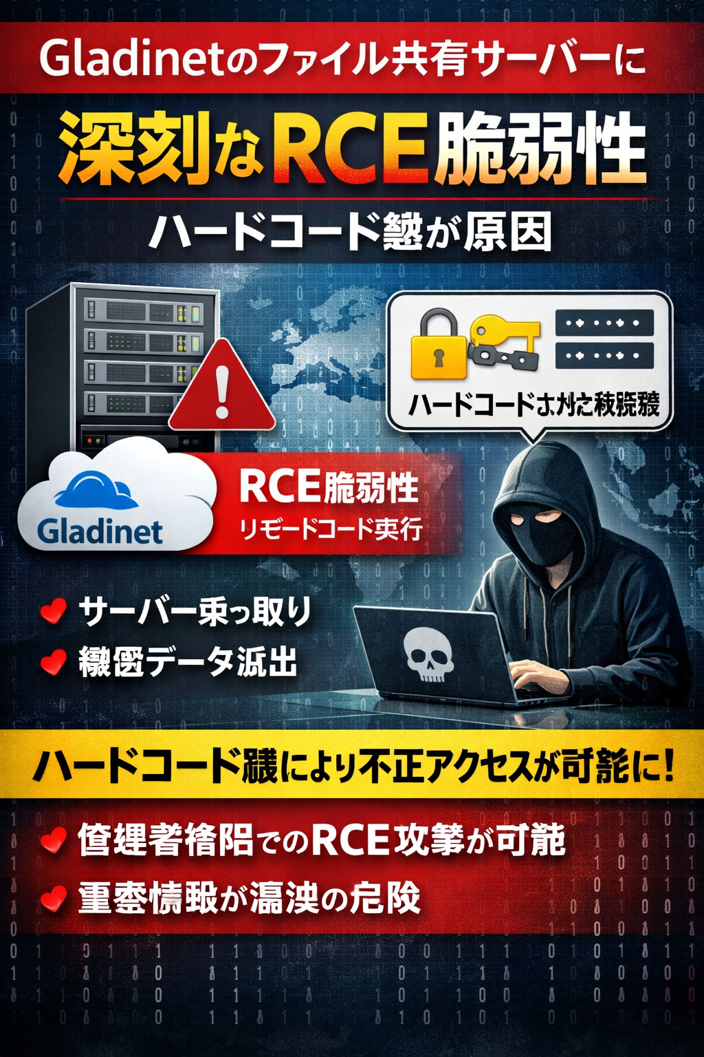 まとめ：Gladinetのファイル共有サーバーに深刻なRCE脆弱性、ハードコード鍵が原因