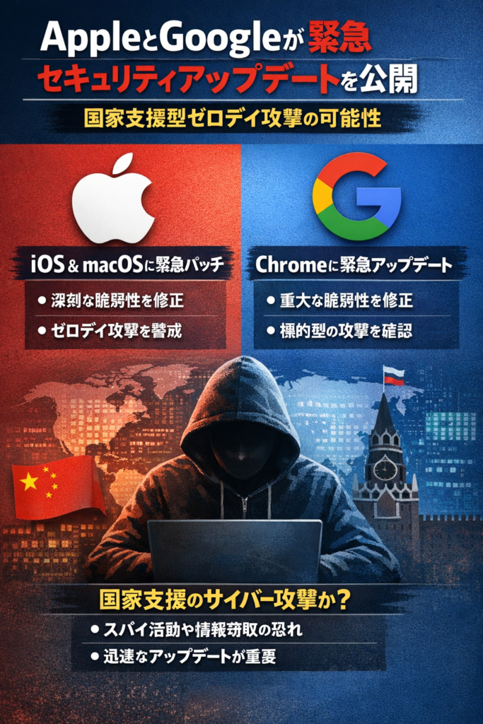 まとめ：AppleとGoogleが緊急セキュリティアップデートを公開、国家支援型ゼロデイ攻撃の可能性