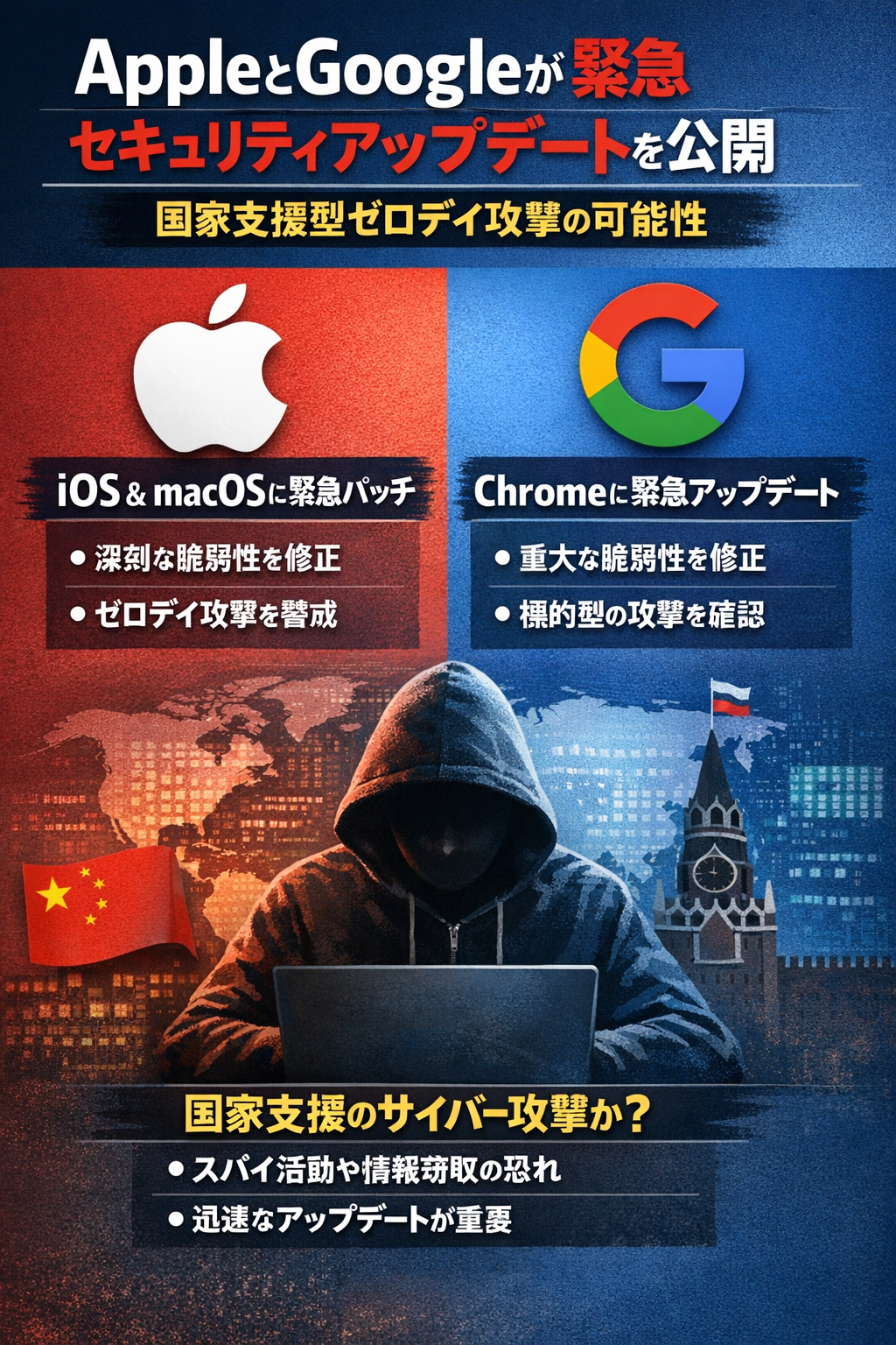 まとめ：AppleとGoogleが緊急セキュリティアップデートを公開、国家支援型ゼロデイ攻撃の可能性