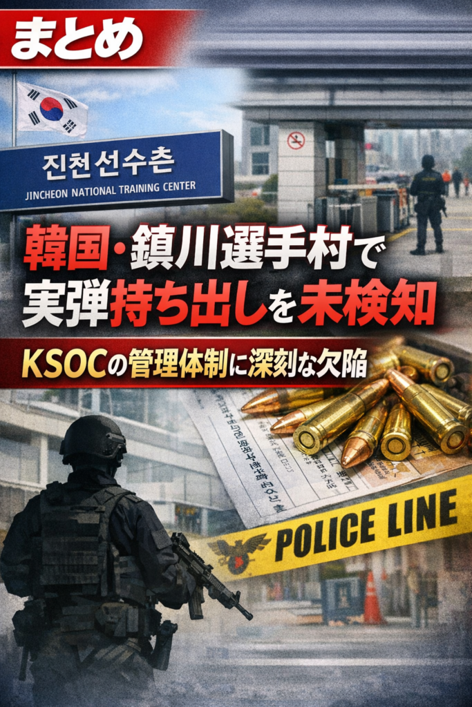 まとめ：韓国・鎮川選手村で実弾持ち出しを未検知、KSOCの管理体制に深刻な欠陥